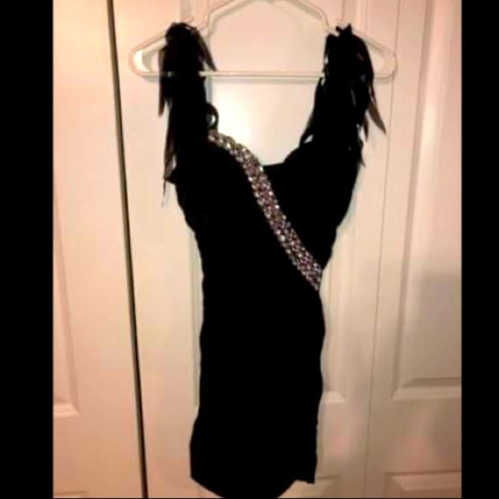 Black mini dress bling